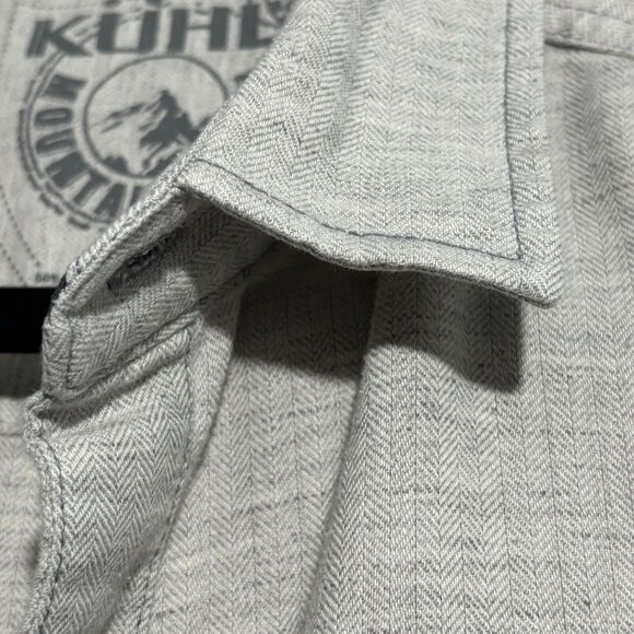 Kuhl Shirt Mens Large Gray Shiftr Granite Long Sleeve Button Up Linen Blend - Picture 14 of 14